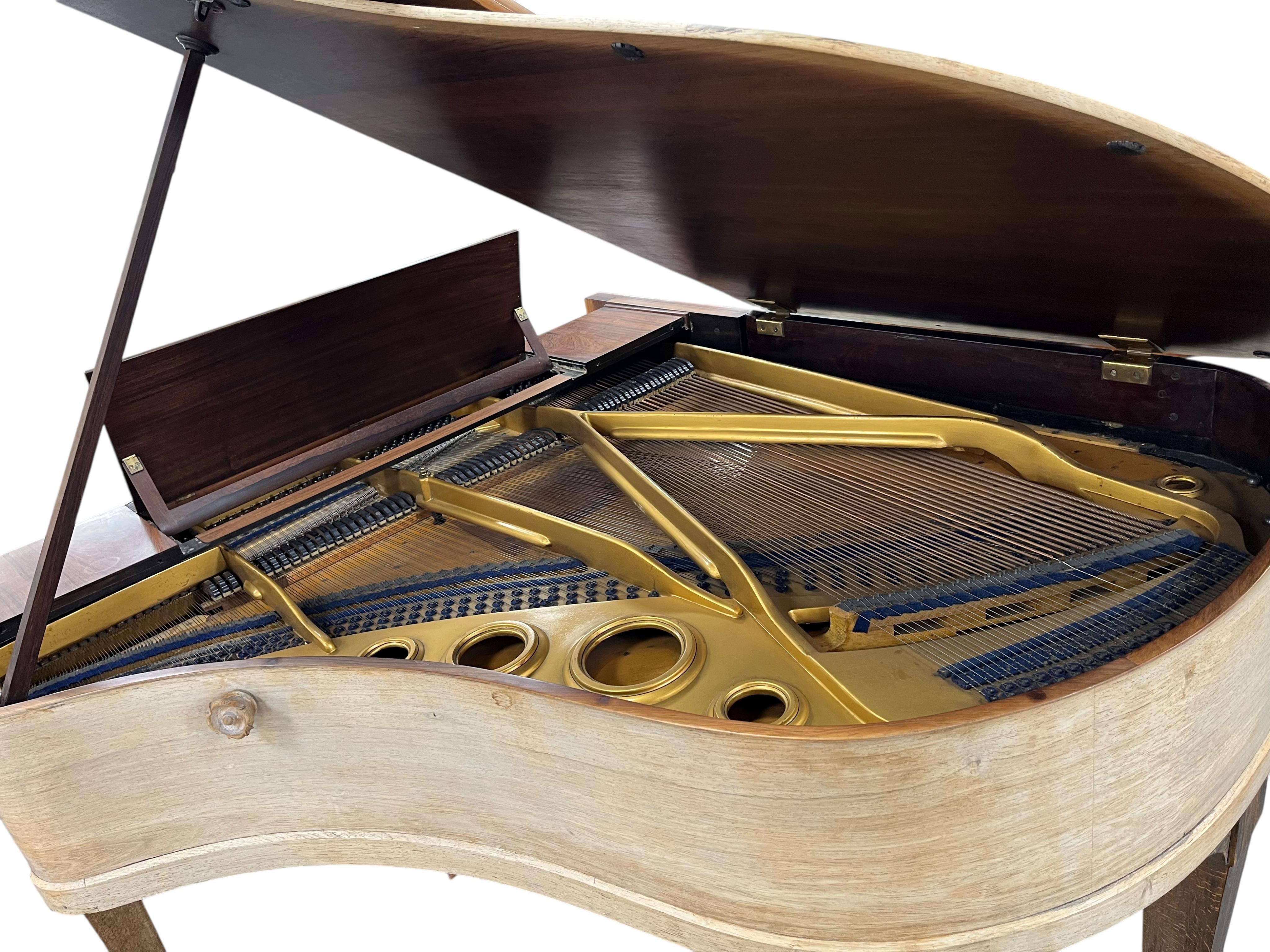 A Bluthner faded rosewood baby grand piano circa 1914, 176cm together with an adjustable piano stool. CITES Submission reference HWK4RNUW